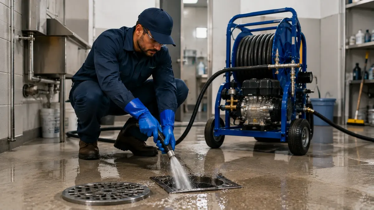 Floor Drain Hydro Jet Cleaning in Barstow